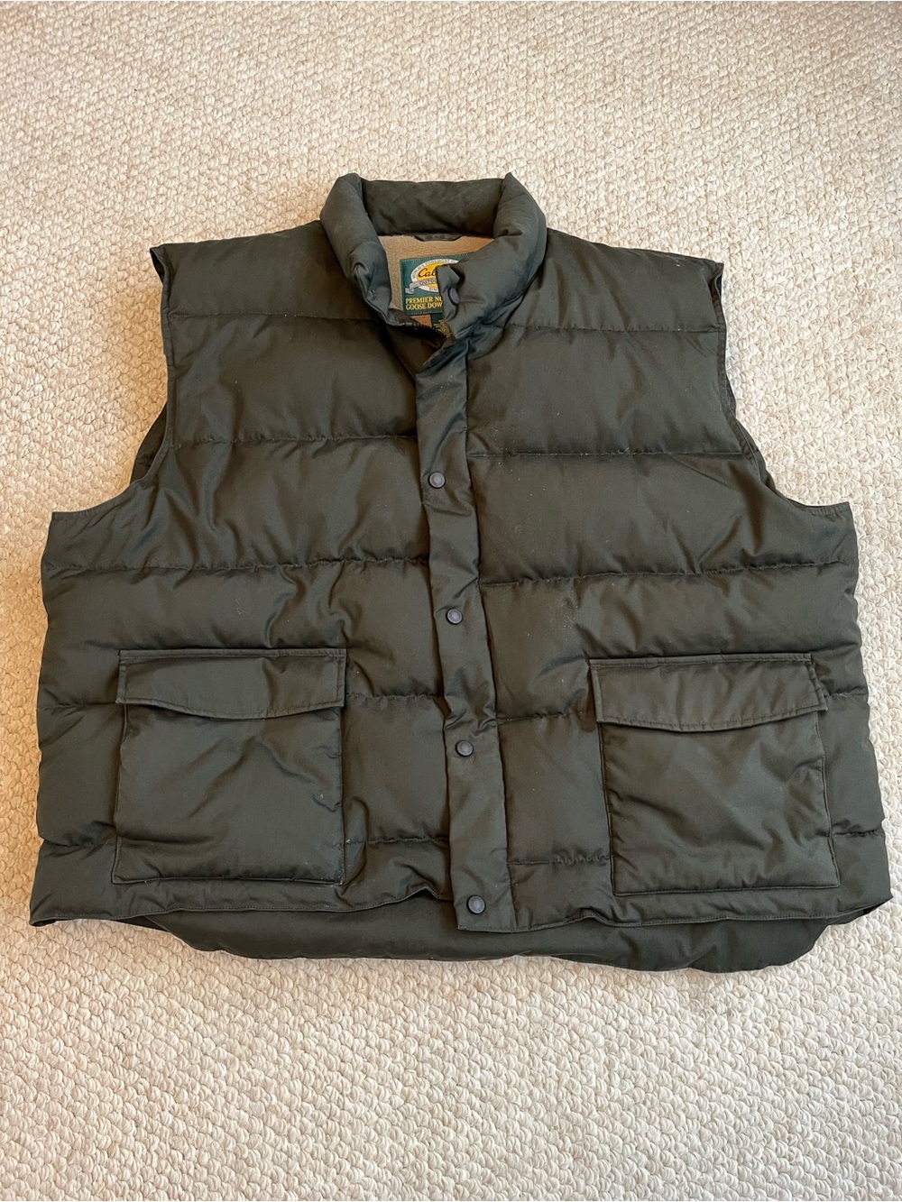 Cabela's Dark Olive Quilted Puffer Vest